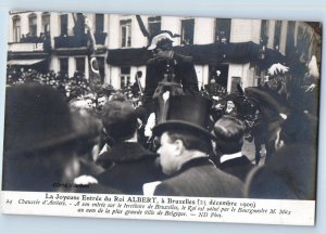 Belgium Postcard The Joyous Entry of King Albert into Brussels c1910 RPPC Photo