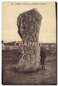 Old Postcard Dolmen Menhir Carnac The giant alignments Menec