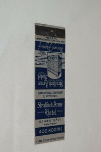 Stratford Arms Hotel New York 20 Strike Matchbook Cover