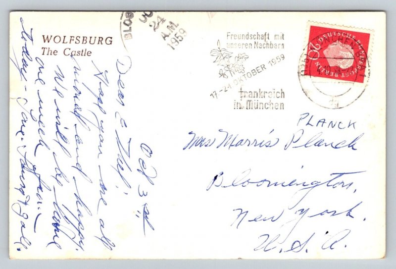 RPPC  1959  Wolfsburg  The Castle  Germany   Postcard