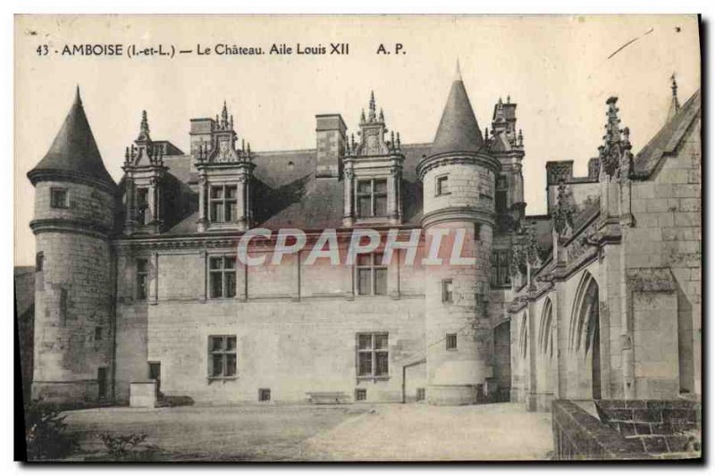 Old Postcard Chateau Amboise Louis XII Wing