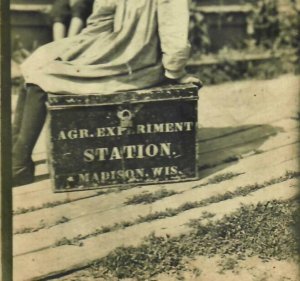 55L RPPC RARE Madison Girl on Metal Box & lock Agricultural Experimental Station