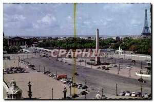 Modern Postcard Paris Place de la Concorde Eiffel Tower