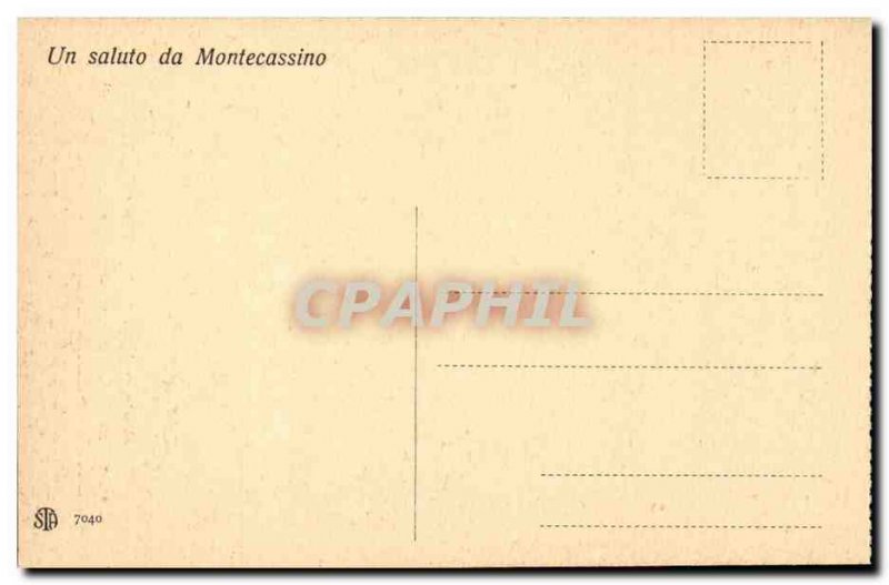 Italy Italia Old Postcard Montecassino Affresco nella that superiore del S P ...