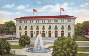 Augusta Georgia 1940s Postcard Post Office