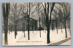 GREENVILLE NY UNION FREE SCHOOL ANTIQUE POSTCARD