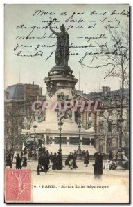 Old Postcard Paris Statue of the Republic