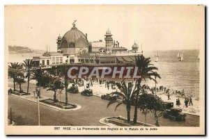 Old Postcard Nice's Promenade des Anglais and the Palais de la Jetee