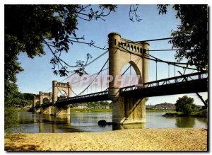 Modern Postcard Langeais I and L the suspension bridge over the Loire