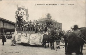 CPA PARIS Cavalcade du Boeuf Gras. Char de l'Europe (999591)