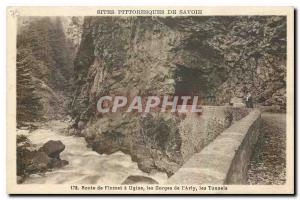 Old Postcard picturesque sites of Savoy road Ugine Flumet is the Gorges de l'...