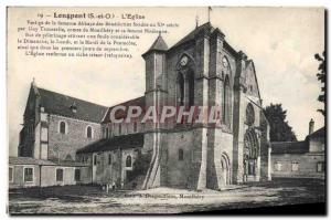 Old Postcard Longpont L & # 39Eglise Vestige Of The Famous Benedictine Abbey