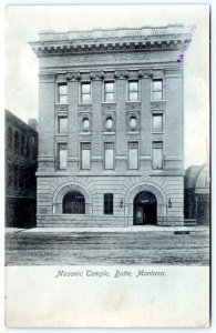 MASONIC TEMPLE BLDG BUTTE MONTANA*Pre-1908*PUBL. KOELLING & KLAPPENBACH*POSTCARD