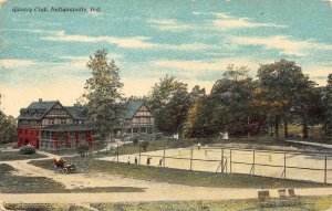 INDIANAPOLIS, Indiana IN    COUNTRY CLUB  Tennis Courts~Players  1910 Postcard