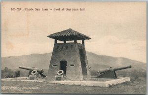 FORT AT SAN JUAN HILL CUBA Spanish American War history ANTIQUE POSTCARD