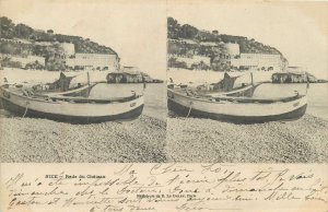 Postcard Stereo image France Nice rade du Chateau