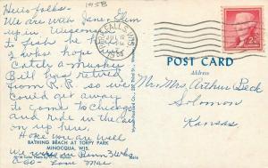 Bathing Beach Torpy Park Minocqua Wisconsin 1958 Postcard Wyman 151