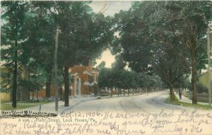 Main Street Lock Haven Pennsylvania Rotograph hand colored 1906 Postcard 21-8