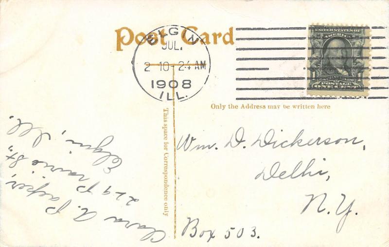Elgin Illinois 1908 Postcard Old Peoples Home