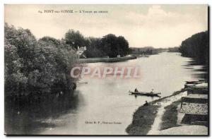 Pont sur Yonne Old Postcard L & # 39Yonne upstream