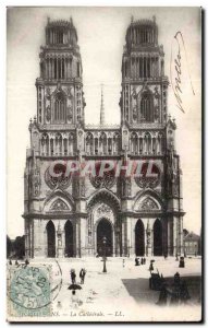 Old Postcard Orleans cathedral