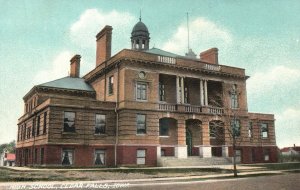 Vintage Postcard 1910's View of High School Cedar Falls Iowa IA