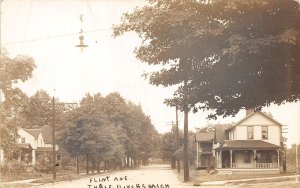 H19/ Three Rivers Michigan RPPC Postcard c1910 Flint Avenue Homes 36