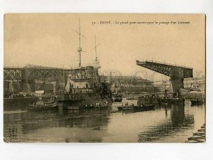 3081429 FRANCE Brest Le grand pont ouvert pour passage Cuirasse