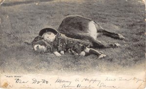 US80 UK England Forty Winks boy and donkey 1903 social history