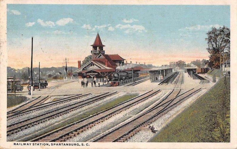 Spartanburg South Carolina Train Station Vintage Postcard AA28732