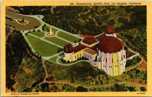 Vintage 1930's Planetarium Observatory Griffith Park Los Angeles CA Postcard