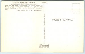 Postcard - Calvary Methodist Church - Rhodes Point, Smith Island, Maryland