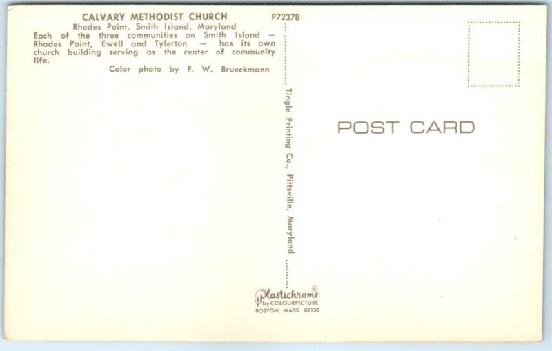 Postcard - Calvary Methodist Church - Rhodes Point, Smith Island, Maryland