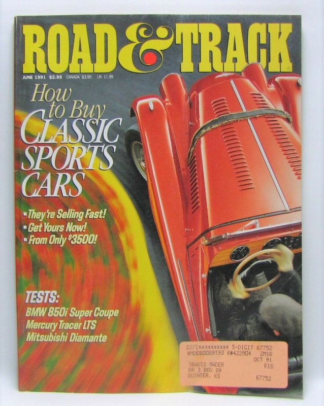 Road & Track June 1991 Vintage Magazine How To Buy Classic Sports Cars