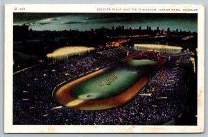 1943  Soldier Field & Museum  Grant Park  Chicago  Illinois    Postcard