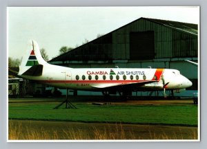 Aviation Airplane Postcard Gambia Air Airlines Shuttle Vickers Viscount 814 BB1