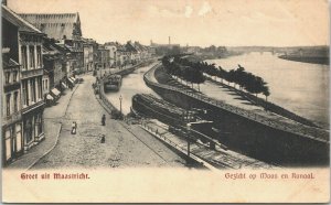 Netherlands Groet Uit Maastricht Gezicht op Maas en Kanaal Postcard 01.42