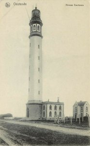 c1910 Lithograph Postcard; Oostende / Ostend Belgium Lighthouse, unposted
