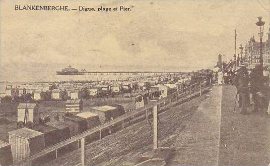 Belgium Blankenberge Digue plage et Pier 1920