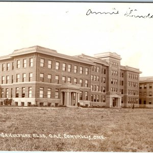 c1910s Corvallis, OR Agriculture College RPPC State University Real Photo PC A96