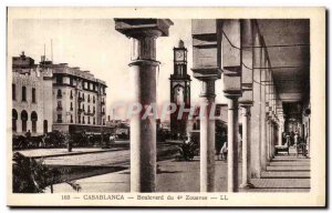 Old Postcard Casablanca Boulevard 4th Zouaves