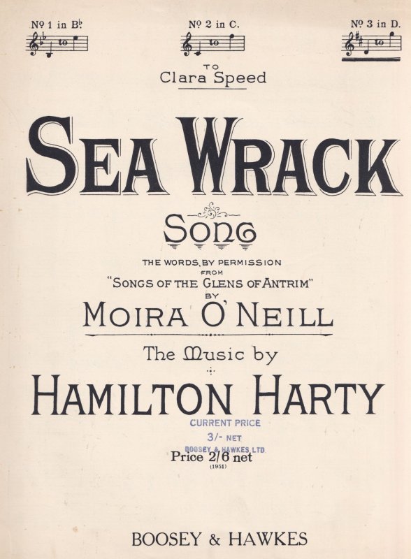 Sea Wrack Moira O Neill Songs Of The Glens Of Antrim Olde Sheet Music