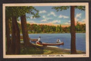 PA Greetings From BEACH LAKE PENN Postcard 1959 PC Pennsylvania