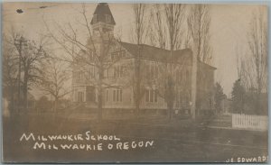 MILWAUKIE MI SCHOOL ANTIQUE REAL PHOTO POSTCARD RPPC