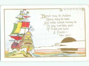 Divided-Back BOAT SCENE Great Nautical Postcard AB0389