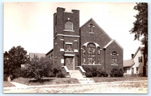 RPPC STEPHENSON, Michigan MI ~ M.E. CHURCH Menominee County 1930s Postcard