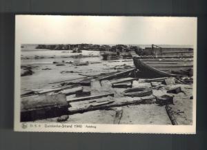 1940 WW2 Mint RPPC Postcard BAttle Dunkirk British Army Vehicles on Beach