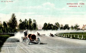 Automobile Race Weequahic Park Track Newark NJ Racing Postcard New Jersey