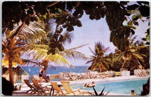 VINTAGE POSTCARD SWIMMING POOL AT THE TOWER ISLE HOTEL OCHO RIOS JAMAICA c.1950s