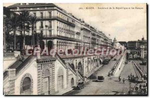 Postcard Old ALGIERS Boulevard of the Republic and ramps